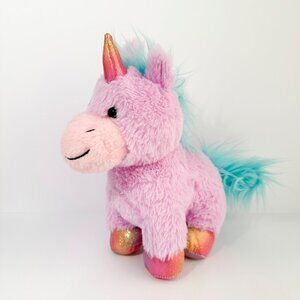 Cute & Cuddly Unicorn pink, teal, and iridesent plushie stuffed animal 11in Kids